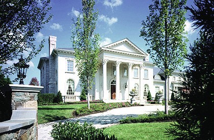 An exterior view of the Mody mansion.