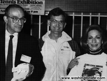 Alan Greenspan, Alan Holmer and Andrea Mitchell at a Cystic Fibrosis Benefit, 1992