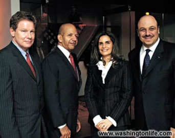 Rep. Tom Davis, Mayor Anthony Williams, Luma Kawar and Jordanian Amb. Karim Kawar