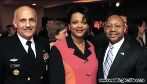 Vice Admiral Richard H. Camona, U.S. Surgeon General, Marcia Jackson and Secretary of HUD Alphonso Jackson