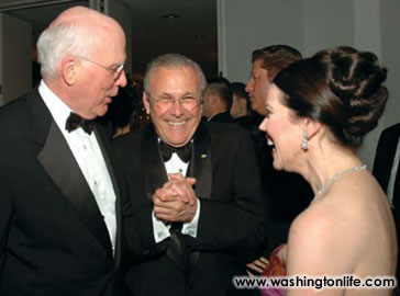 Sen. Patrick Leahy, Secretary of Defense Donald Rumsfeld and Elizabeth Futral