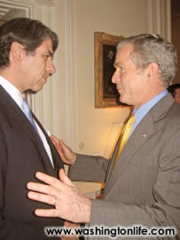 Washington Life CEO Soroush Richard Shehabi with President George W. Bush
