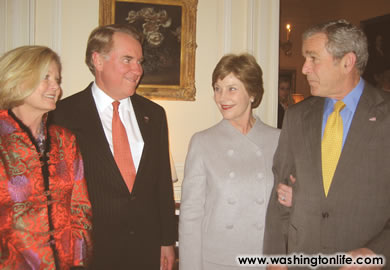 Taylor and Donald Ensenat with First Lady Laura and President George W. Bush