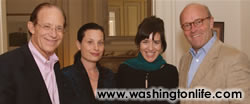 Green Salon hosts Dr. Bill Haseltine, Mara Haseltine and Nora Maccoby with Swedish Ambassador Gunnar Lund.