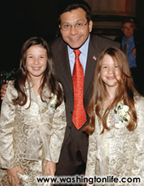 Justice Alberto Gonzalez with Rachel and Casey Akins