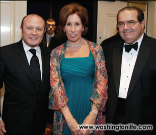 Franco Nuschese with Catherine Reynolds and Antonin Scalia