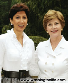 Leila Castellaneta and First Lady Laura Bush