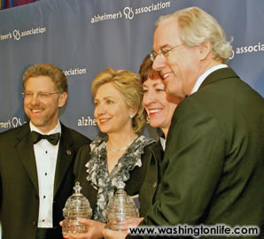 Harry Johns, Sen. Hillary Rodham Clinton, Sen. Susan Collins and George Vradenburg