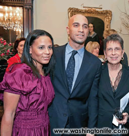 MICHELLE and Mayor ADRIAN FENTY with JEANETTE FENTY (the mayor's mother) at a National Italian American Foundation reception held in Mr. Fenty's honor on March 29th at the residence of Dr. James D'Orta. 