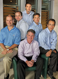 Capital for Children’s founders have raised over $250,000 for local programs to assist underprivileged youth. They include Ken Doyle (seated) and (back row, left to right): Peter Manos, Kevin Lavin, Morten Kucey, Dean D’Angelo, and James Hanna.