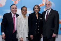Timothy Bork, Vice Co-Chairs, African Art Advisory Board; The Honorable Eleanor Holmes Norton, Dr. Johnnetta B. Cole, Director, National Museum of African Art, Smithsonian Institution; Dr. Wayne Clough, Secretary, Smithsonian Institution