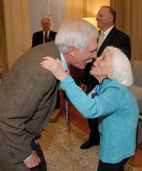 Ted Turner and Heloisa Sabin at the reception for the U.N. Foundation’s Polio Advocacy Group. 