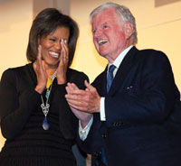 First Lady Michelle Obama and Sen. Ted Kennedy