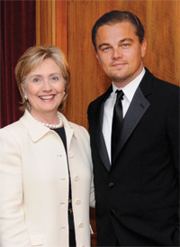 Hillary Rodham Clinton and Leonardo DiCaprio