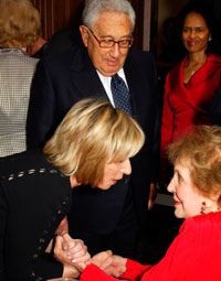 Andrea Mitchell, Henry Kissinger, Mary Bush, and Nancy Reagan