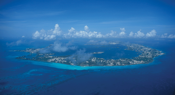 An aerial view of Bermuda