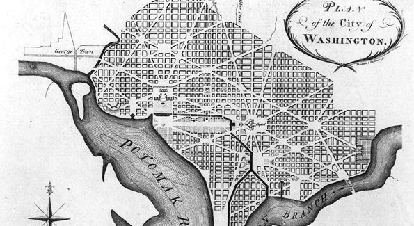 The Original District plan drawn by L'Enfant