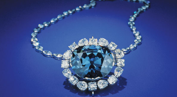 The Hope Diamond today, as seen at the Smithsonian. 