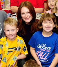 Julianne Moore (above) recently published her second “Freckleface Strawberry” children’s book. She was in Washington  promoting it and her work with Save the Children. 