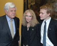 Sen. Ted Kennedy, Mia Farrow, and Ronan Farrow