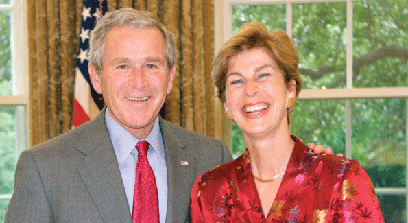 President Bush and Colombian Ambassador  Carolina Barco in the Oval Office. 