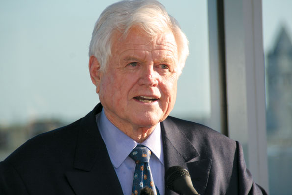 Senator Kennedy at the 2006 release party for his book "America: Back on Track." Photo by Jaime Windon.