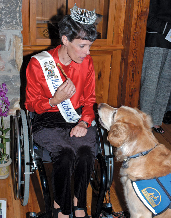 Miss Wheelchair of Virginia, Buddy Hayes, with pooch Ellie. Photo by Karen Buckley.