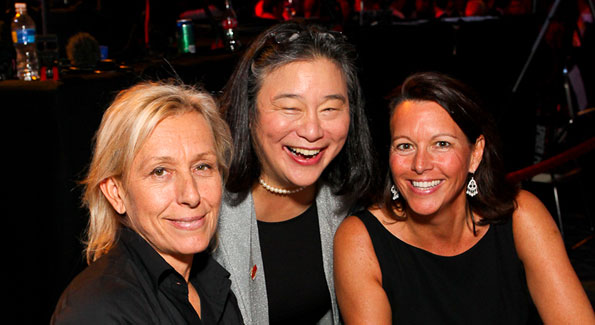 Martina Navratilova, Tina Chen, and guest. (Photo by Tony Powell)