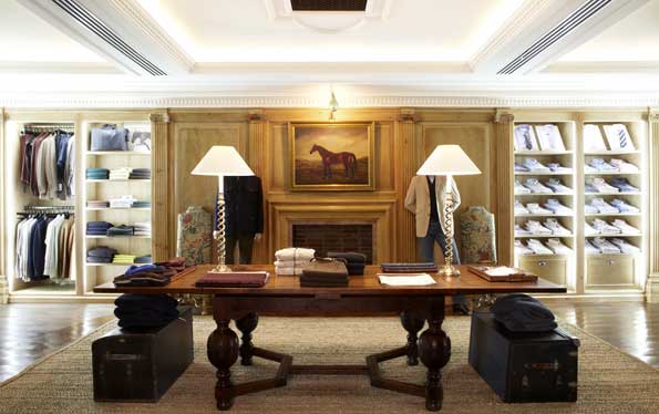 The Pine Room at the Alfred Dunhill flagship store  displays menswear with old world elegance and style.  