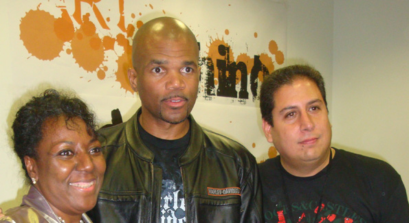 Darryl "D.M.C." McDaniels and Art Whino Gallery Founder Shane Pomajambo Photograph by Alannah Wells