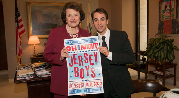"Jersey Boys" Joseph Bwarie pays a visit to fellow Californian Senator Diane Feinsten
