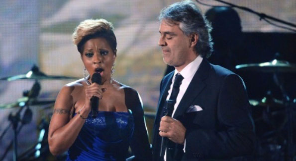 “Bridge Over Troubled Water” sung by Mary J Blige & Andrea Bocelli
