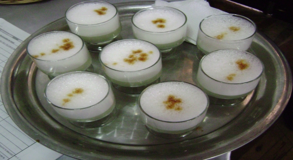 The Pisco sour contains Pisco, lime juice, sugar, egg white and Angostura bitters