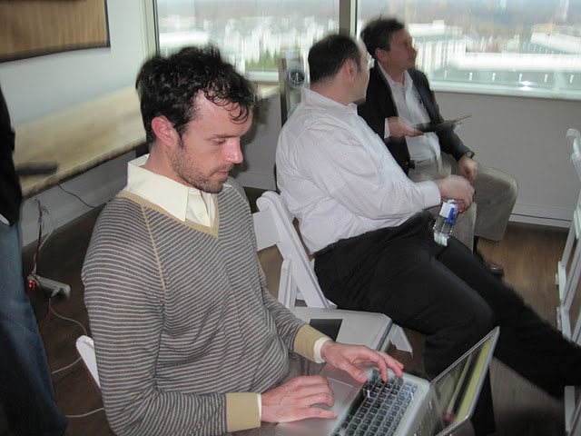 Steven Mandzik aka @robotchampion on Twitter blogs live at Palantir Night Live