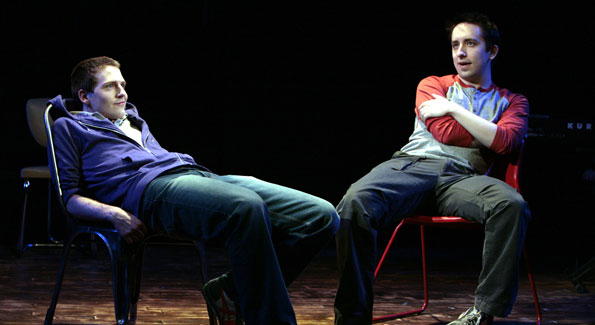 Sam Ludwig and James Gardiner star as Jeff and Hunter. Photo by Karin Cooper. 
