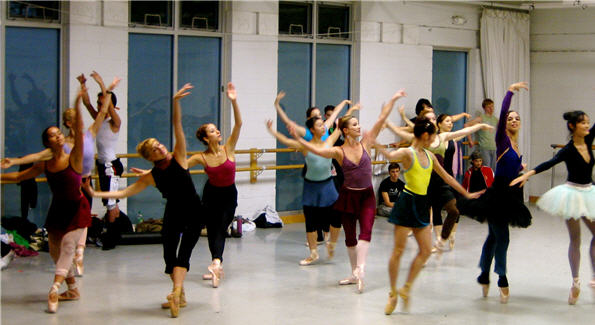 The Washington Ballet dancers during practice