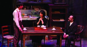 Alexander Strain, Lise Bruneau, and Adam Heller in Round House Theatre's My Name Is Asher Lev. Photo by Matt Urban.