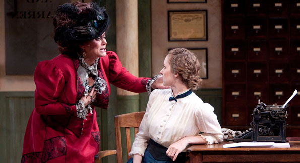 Elizabeth Ashley as Mrs. Warren and Amanda Quaid as Vivie Warren in the Shakespeare Theatre Company’s production of Mrs. Warren’s Profession, directed by Keith Baxter. Photo by Scott Suchman.