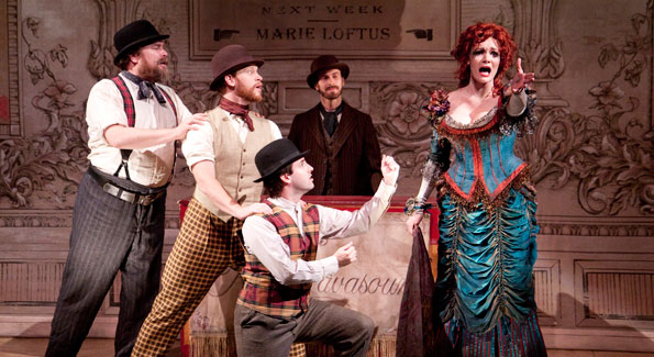 Kenneth Cavett, Ben Loving, Michael Grew, David Joseph Regelmann and Caitlin Diana Doyle in the Shakespeare Theatre Company’s production of Mrs. Warren’s Profession, directed by Keith Baxter. Photo by Scott Suchman.