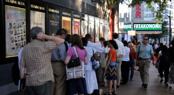 natives-in-waitlist-line-get-restless-for-freakonomics-on-opening-night Washingtonians wait in line eagerly at the Silverdocs opening. Photo courtesy of Silverdocs.