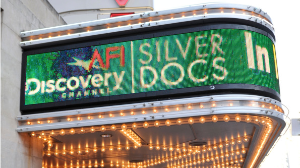 silverdocs-opening-night-marquee Silverdocs Festival offers many screenings this week in Washington. Photo courtesy of Silverdocs