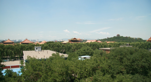 View of the Forbidden City from the Emperor, Beijing Hotel.