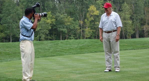 Trump on the links with WL Photographer Tony Powell. Photo by John Arundel/Washington Life
