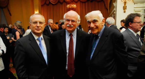 CommonCauseLead David Saperstein, Fred Wertheimer and David Cohen celebrate Common Cause's 40th Anniversary. Photo by Kyle Samperton.