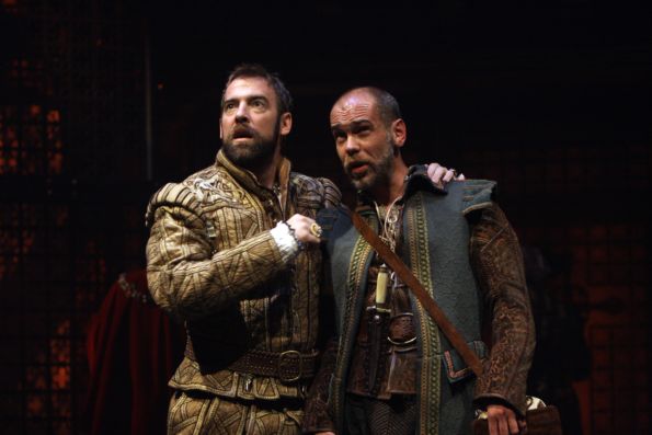 Ian Merrill Peakes as King Henry VIII and Louis Butelli as his fool, Will Sommers, in Shakespeare’s Henry VIII, on stage at Folger Theatre through November 21, 2010. Photo by Carol Pratt.