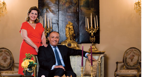 Egyptian Ambassador Sameh Shoukry and his wife Suzy