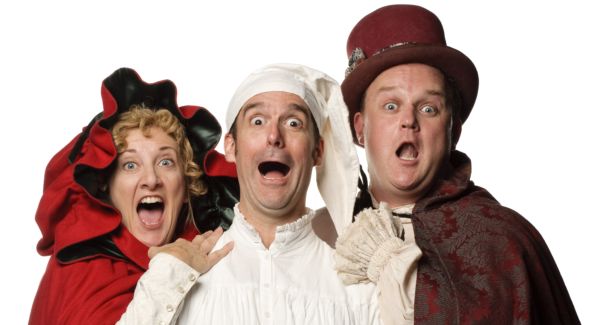 The cast of "A Broadway Christmas Carol" at MetroStage. Featuring:Donna Migliaccio, Peter Boyer, and Matthew A. Anderson. Photo by Colin Hovde.