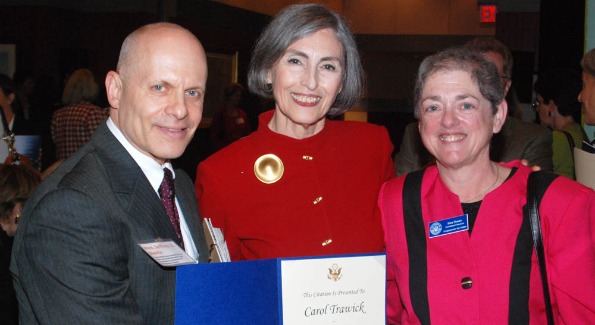 From left:  Hon. Jeffrey Slavin, Carol Trawick, Sara Rosen.