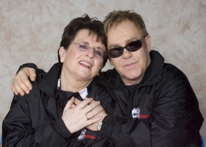 Billie Jean King and Elton John. Photo by CameraWork USA.