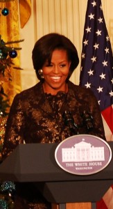 A sparkling Michelle Obama at the White House.